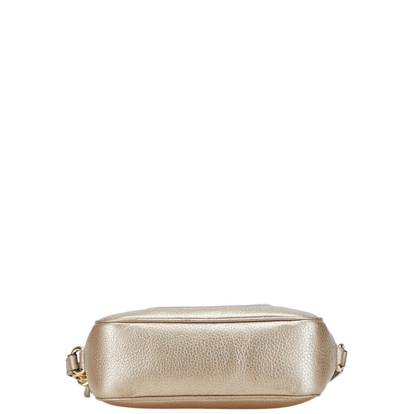 グッチ インターロッキングG ソーホー スモール ディスコバッグ 斜め掛け ショルダーバッグ  308364 シャンパンゴールド レザー レディース GUCCI 【中古】