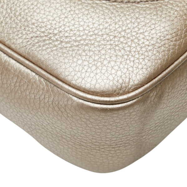 グッチ インターロッキングG ソーホー スモール ディスコバッグ 斜め掛け ショルダーバッグ  308364 シャンパンゴールド レザー レディース GUCCI 【中古】