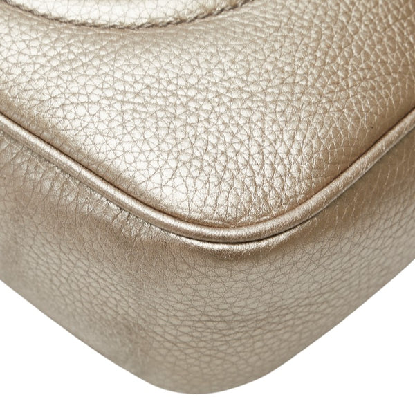 グッチ インターロッキングG ソーホー スモール ディスコバッグ 斜め掛け ショルダーバッグ  308364 シャンパンゴールド レザー レディース GUCCI 【中古】