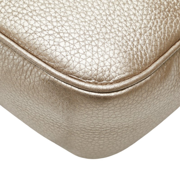 グッチ インターロッキングG ソーホー スモール ディスコバッグ 斜め掛け ショルダーバッグ  308364 シャンパンゴールド レザー レディース GUCCI 【中古】