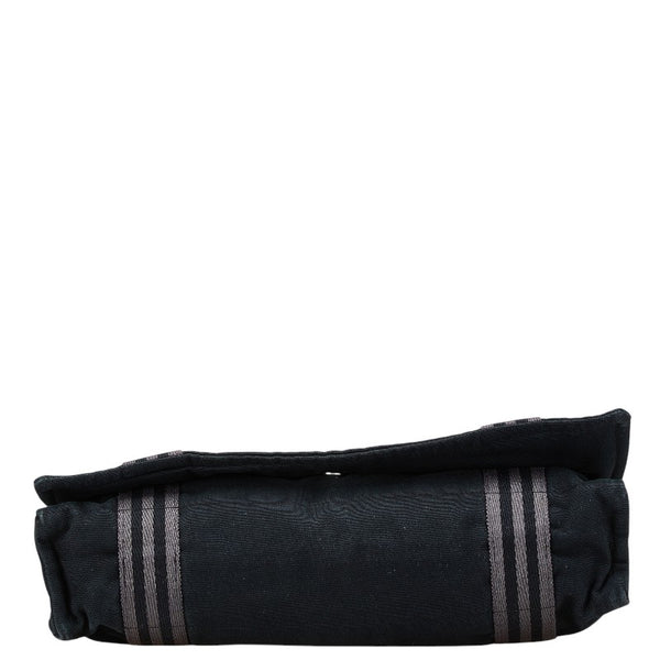 エルメス フールトゥ バサスMM 斜め掛け ショルダーバッグ ブラック グレー キャンバス レディース HERMES 【中古】