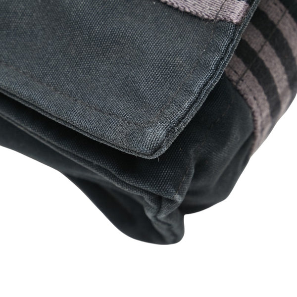 エルメス フールトゥ バサスMM 斜め掛け ショルダーバッグ ブラック グレー キャンバス レディース HERMES 【中古】