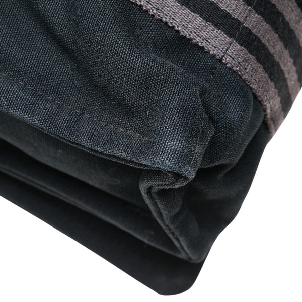 エルメス フールトゥ バサスMM 斜め掛け ショルダーバッグ ブラック グレー キャンバス レディース HERMES 【中古】