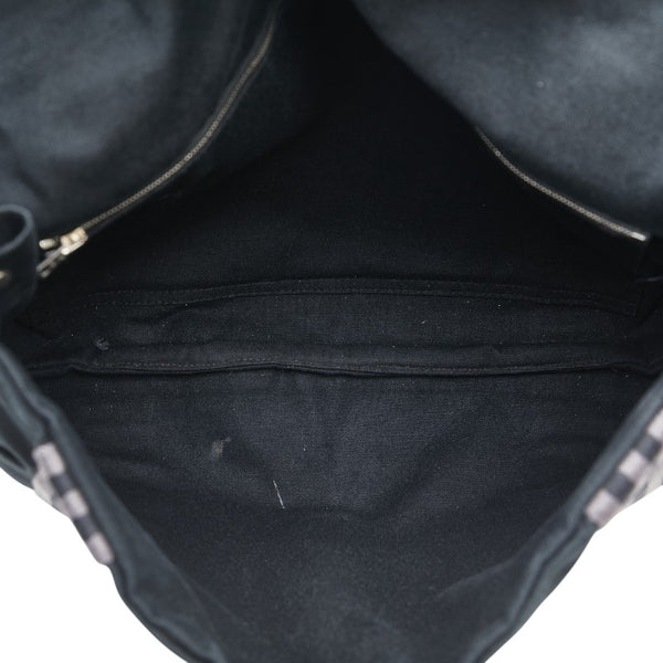 エルメス フールトゥ バサスMM 斜め掛け ショルダーバッグ ブラック グレー キャンバス レディース HERMES 【中古】