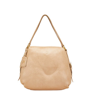 プラダ ロゴ トートバッグ ショルダーバッグ ベージュ レザー レディース PRADA 【中古】