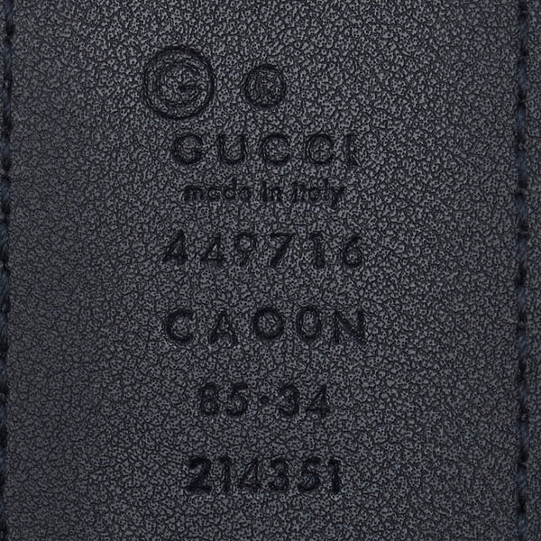 グッチ ベルト サイズ:85/34 449716 ブラック レザー レディース GUCCI 【中古】