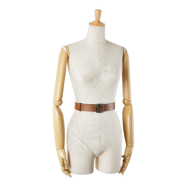 グッチ インターロッキングG ベルト サイズ:105/42 546389 ブラウン レザー メンズ GUCCI 【中古】