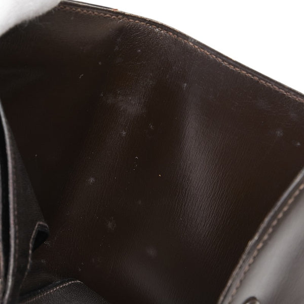 エルメス 二つ折り財布 コンパクト財布 ブラウン ボックスカーフ メンズ HERMES 【中古】