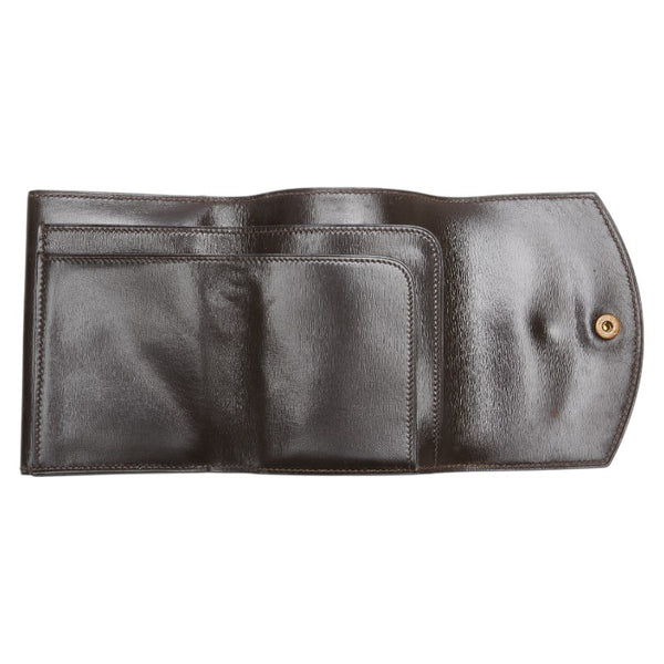 エルメス 二つ折り財布 コンパクト財布 ブラウン ボックスカーフ メンズ HERMES 【中古】