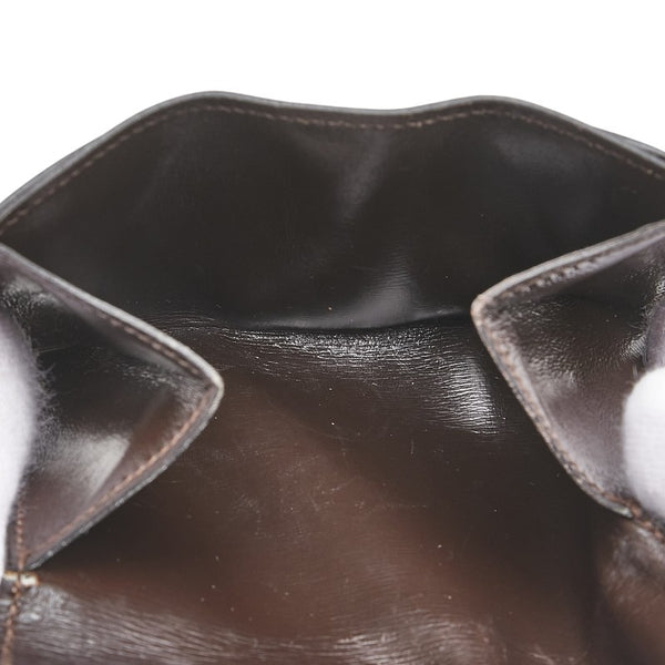 エルメス 二つ折り財布 コンパクト財布 ブラウン ボックスカーフ メンズ HERMES 【中古】