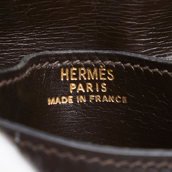 エルメス 二つ折り財布 コンパクト財布 ブラウン ボックスカーフ メンズ HERMES 【中古】