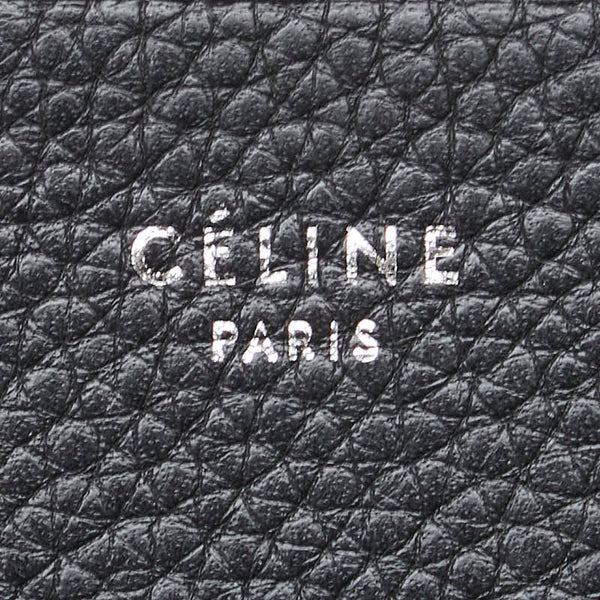 セリーヌ ロゴ カードケース ブラック レザー レディース CELINE 【中古】
