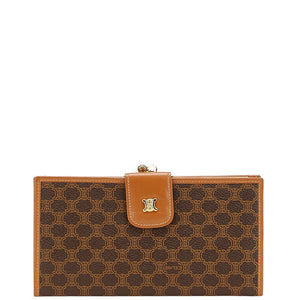 セリーヌ マカダム 長財布 ブラウン PVC レザー レディース CELINE 【中古】