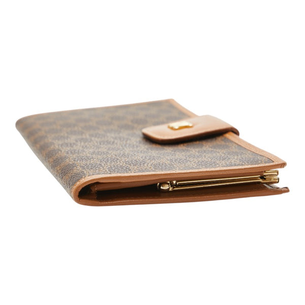 セリーヌ マカダム 長財布 ブラウン PVC レザー レディース CELINE 【中古】