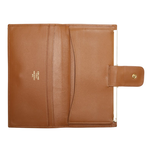 セリーヌ マカダム 長財布 ブラウン PVC レザー レディース CELINE 【中古】