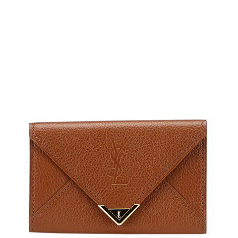 サンローラン ロゴ キーケース 5連 ブラウン レザー レディース SAINT LAURENT 【中古】