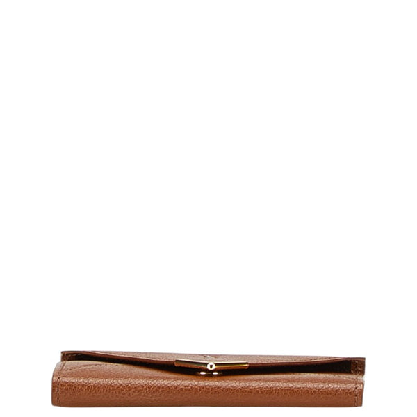 サンローラン ロゴ キーケース 5連 ブラウン レザー レディース SAINT LAURENT 【中古】