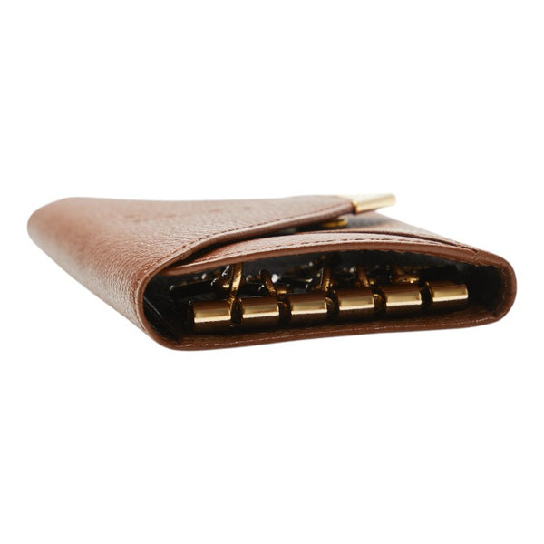 サンローラン ロゴ キーケース 5連 ブラウン レザー レディース SAINT LAURENT 【中古】