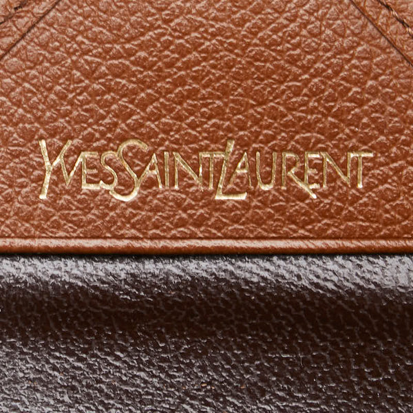 サンローラン ロゴ キーケース 5連 ブラウン レザー レディース SAINT LAURENT 【中古】
