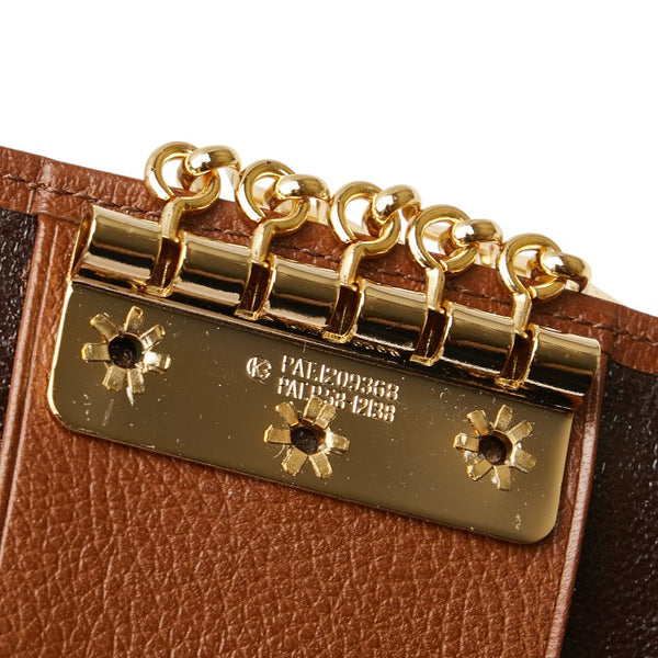 サンローラン ロゴ キーケース 5連 ブラウン レザー レディース SAINT LAURENT 【中古】