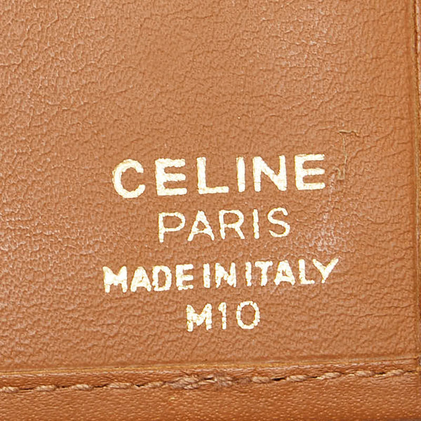 セリーヌ マカダム 札入れ ブラウン ベージュ PVC レザー レディース CELINE 【中古】