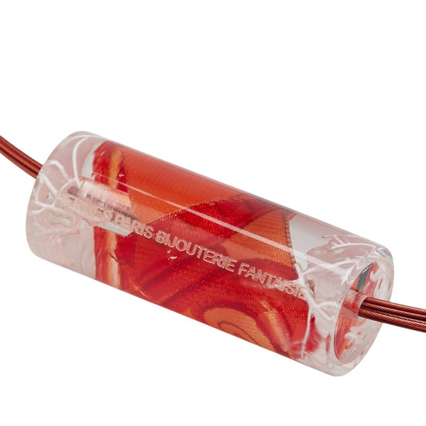 エルメス Ricine リシネ BIJOUTERIE FANTAISIE チョーカー レッド 樹脂系 SV925 シルバー レディース HERMES 【中古】