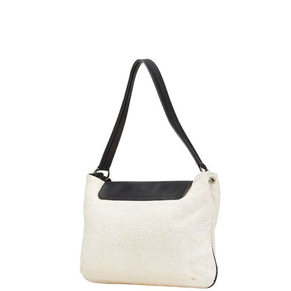 グッチ ワンショルダーバッグ ハンドバッグ 001 4035 001553 アイボリー ブラック キャンバス レザー レディース GUCCI 【中古】