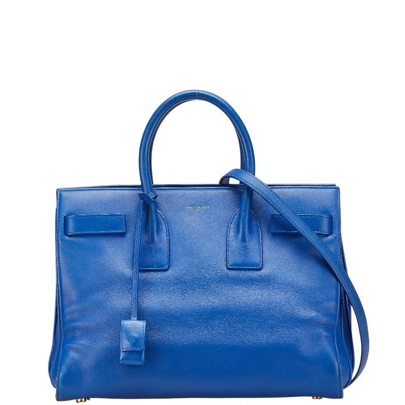 サンローラン サックドジュール ハンドバッグ ショルダーバッグ 2WAY 324823 ブルー レザー レディース SAINT LAURENT 【中古】