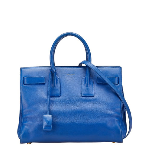 サンローラン サックドジュール ハンドバッグ ショルダーバッグ 2WAY 324823 ブルー レザー レディース SAINT LAURENT 【中古】