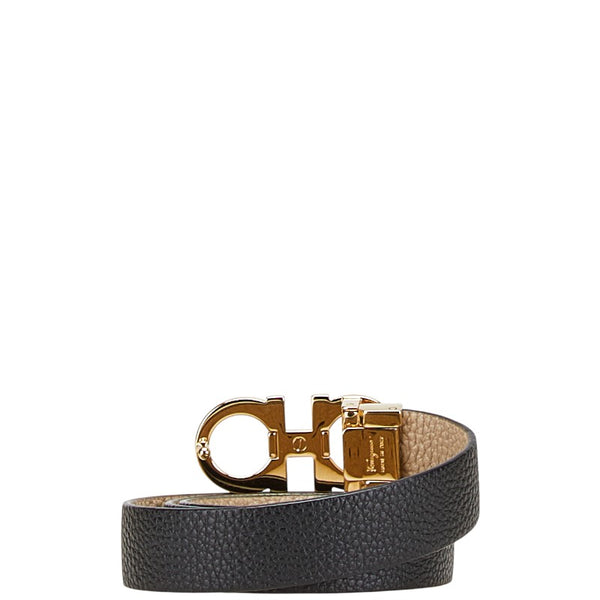 サルヴァトーレフェラガモ ガンチーニ リバーシブル ベルト ブラック ベージュ レザー レディース Salvatore Ferragamo 【中古】