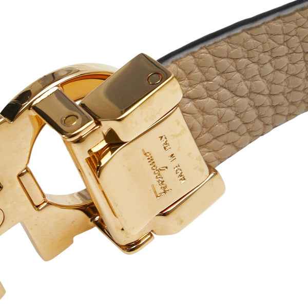 サルヴァトーレフェラガモ ガンチーニ リバーシブル ベルト ブラック ベージュ レザー レディース Salvatore Ferragamo 【中古】