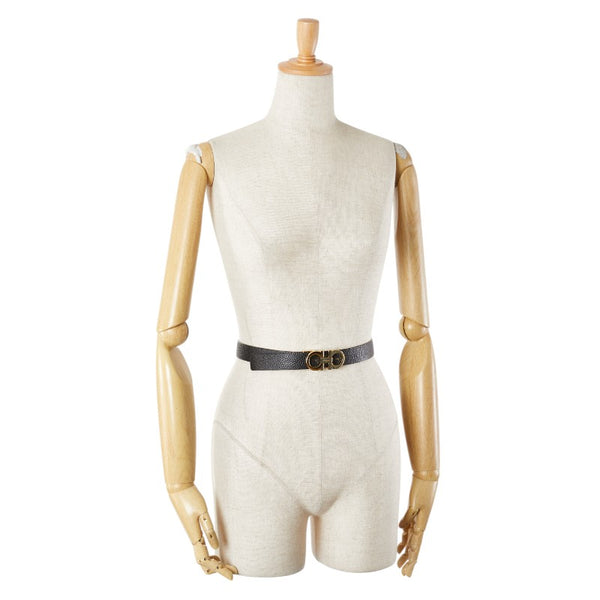 サルヴァトーレフェラガモ ガンチーニ リバーシブル ベルト ブラック ベージュ レザー レディース Salvatore Ferragamo 【中古】