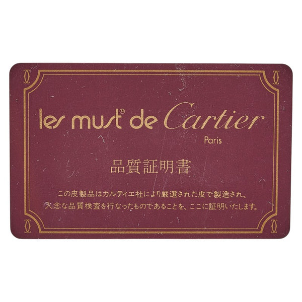 カルティエ トートバッグ ショルダーバッグ ワインレッド ボルドー レザー レディース CARTIER 【中古】