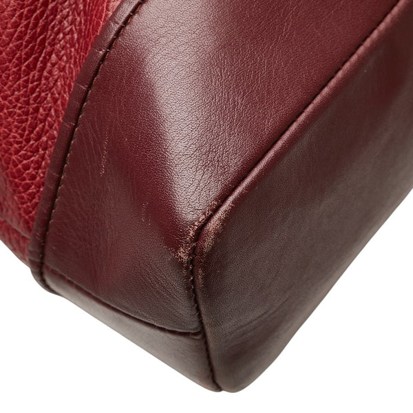 カルティエ トートバッグ ショルダーバッグ ワインレッド ボルドー レザー レディース CARTIER 【中古】