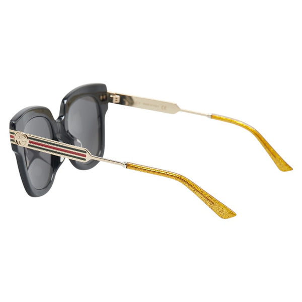 グッチ シェリーライン サングラス ウェリントン GG0281SA ブラウン マルチカラー プラスチック ニッケル合金 レディース GUCCI 【中古】