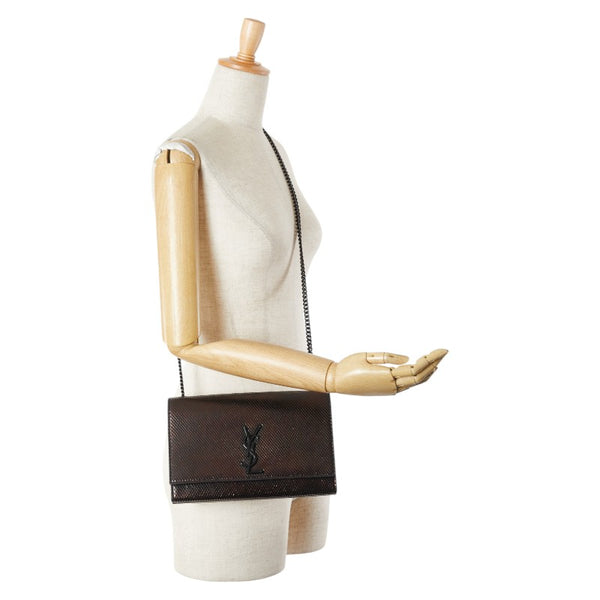 サンローラン チェーン ショルダーバッグ 364021 ブラック パイソン レディース SAINT LAURENT 【中古】