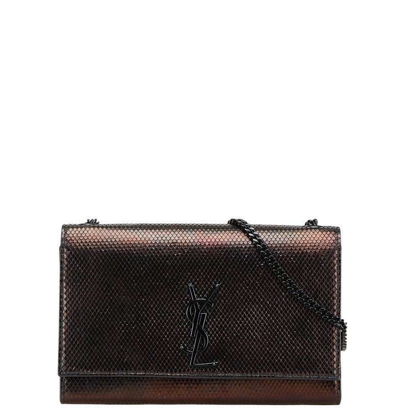 サンローラン チェーン ショルダーバッグ 364021 ブラック パイソン レディース SAINT LAURENT 【中古】