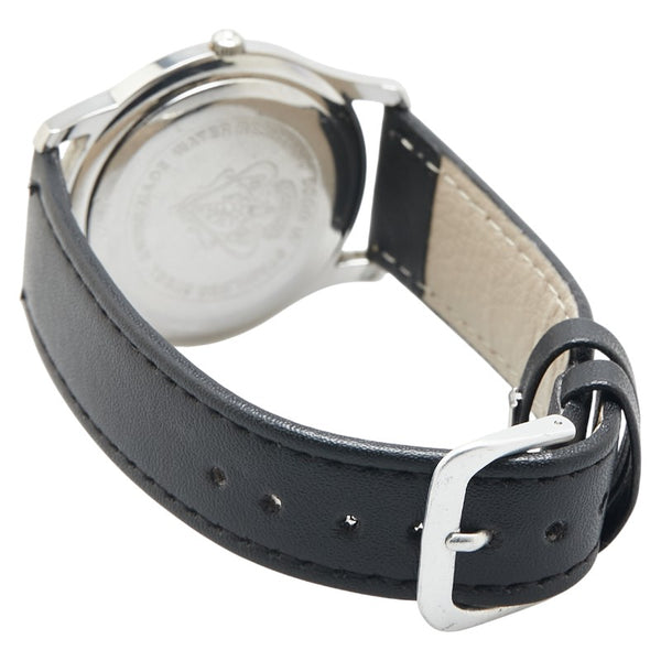 グッチ シェリーライン ベルト（社外品） 腕時計 5500M クオーツ ブラック文字盤 ステンレススチール レザー メンズ GUCCI 【中古】