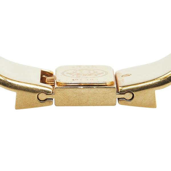 エルメス ロケ バングルウォッチ L01.201 クオーツ ゴールド文字盤 ステンレススチール リザード レディース HERMES 【中古】