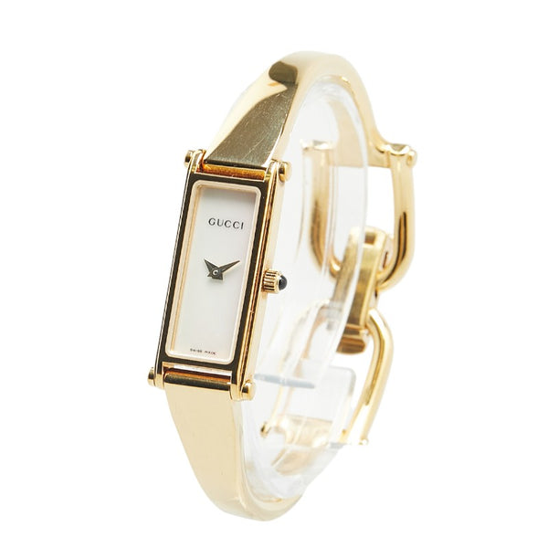 グッチ バングルウォッチ 1500L クオーツ シルバー文字盤 ステンレススチール レディース GUCCI 【中古】