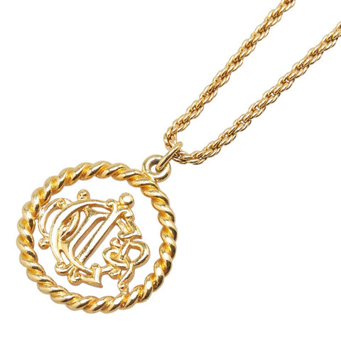 ディオール ヴィンテージ ロゴ ネックレス ゴールド メッキ レディース Dior 【中古】