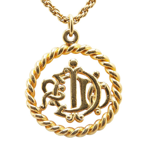ディオール ヴィンテージ ロゴ ネックレス ゴールド メッキ レディース Dior 【中古】