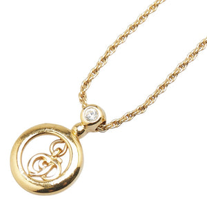 ディオール ロゴ ネックレス ゴールド メッキ レディース Dior 【中古】