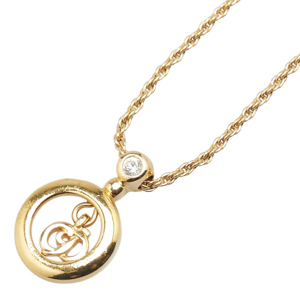 ディオール ロゴ ネックレス ゴールド メッキ レディース Dior 【中古】