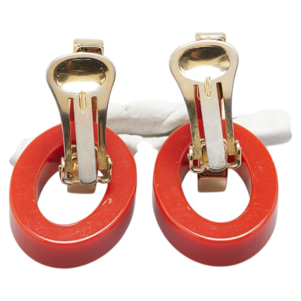 サルヴァトーレフェラガモ マーブルフープ イヤリング ゴールド レッド メッキ レディース Salvatore Ferragamo 【中古】