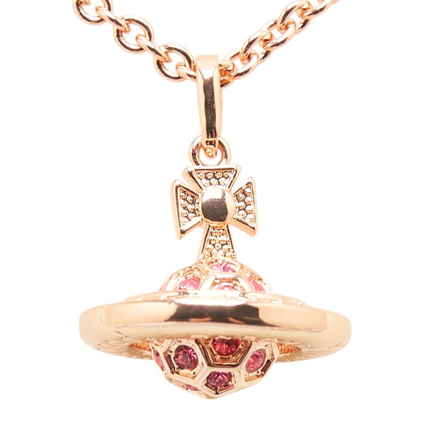 ヴィヴィアンウエストウッド グラデーション オーブ ラインストーン ネックレス ゴールド ピンク メッキ レディース Vivienne Westwood 【中古】