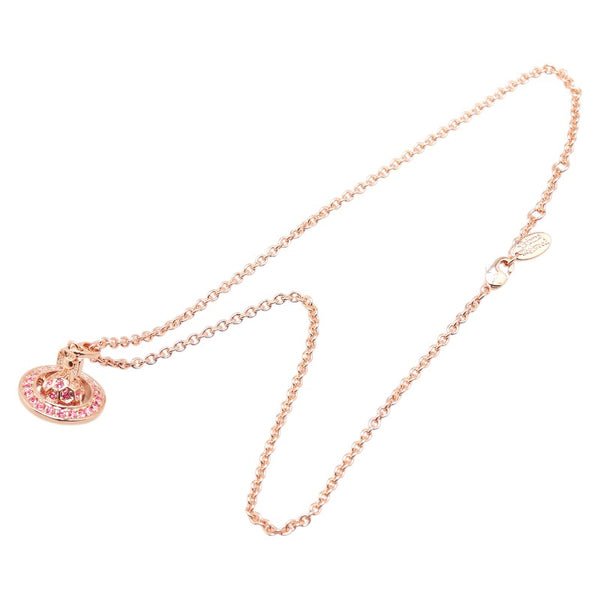 ヴィヴィアンウエストウッド グラデーション オーブ ラインストーン ネックレス ゴールド ピンク メッキ レディース Vivienne Westwood 【中古】