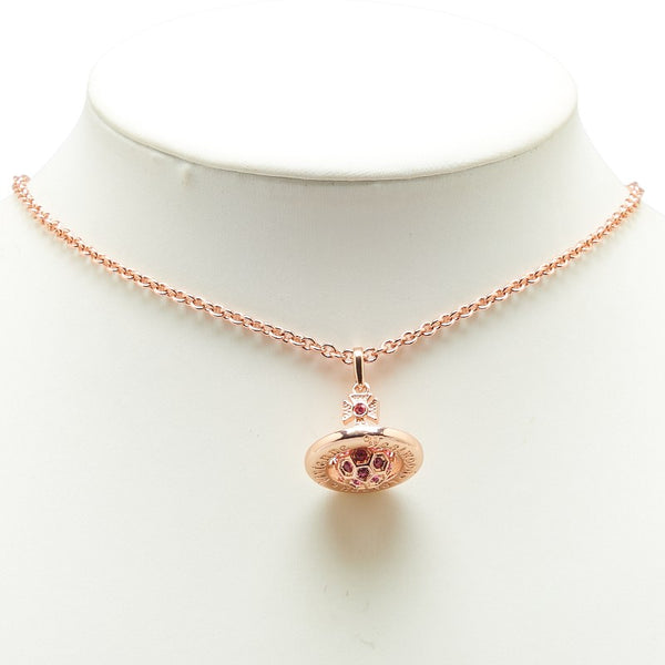 ヴィヴィアンウエストウッド グラデーション オーブ ラインストーン ネックレス ゴールド ピンク メッキ レディース Vivienne Westwood 【中古】