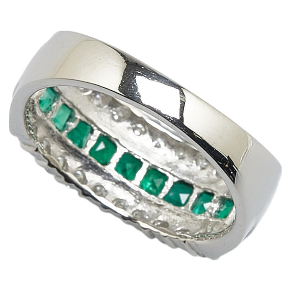 ノーブランド Pt900 プラチナ エメラルド0.55ct ダイヤ0.45ct リング 指輪 レディース no brand 12号 【中古】