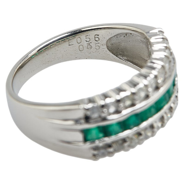 ノーブランド Pt900 プラチナ エメラルド0.55ct ダイヤ0.45ct リング 指輪 レディース no brand 12号 【中古】